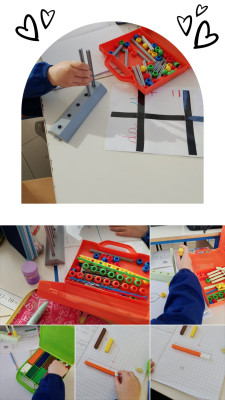 Operazioni con regoli e gli abaci, sulla linea dei numeri e in colonna